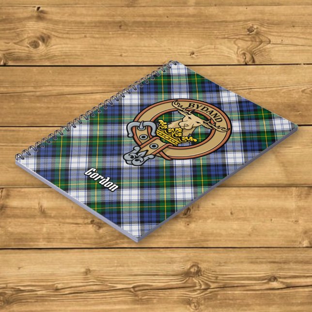 Clan Gordon Crest over Dress Tartan Notebook (Creator Uploaded)