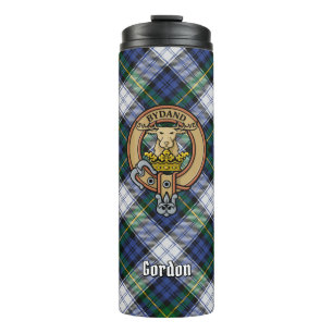 Clan Gordon Crest over Dress Tartan Thermal Tumbler