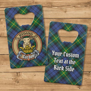Clan Gordon Crest over Tartan