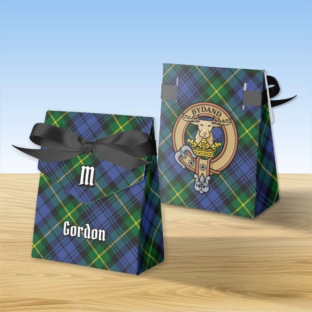 Clan Gordon Crest over Tartan Favour Box (Creator Uploaded)