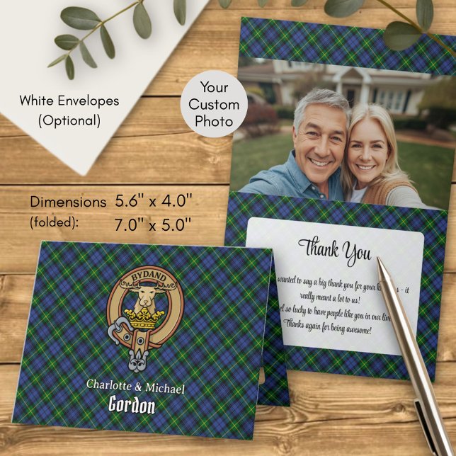 Clan Gordon Crest over Tartan Invitation (Creator Uploaded)