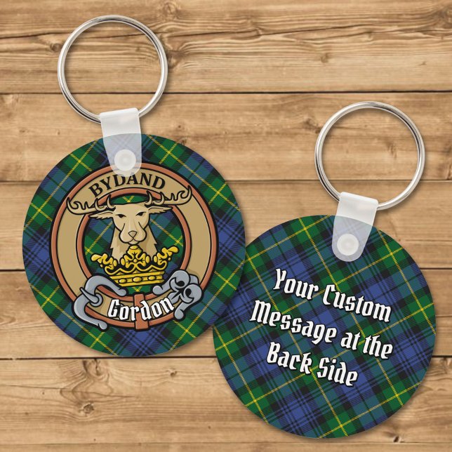 Clan Gordon Crest over Tartan Key Ring (Creator Uploaded)