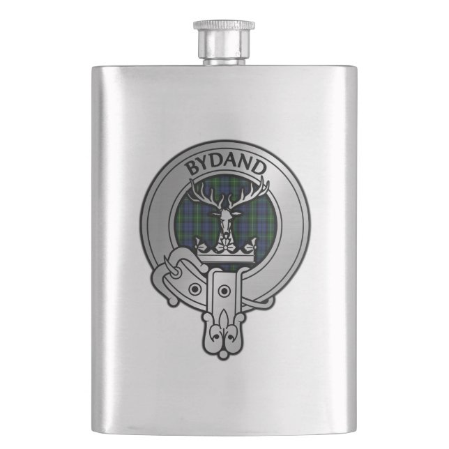Clan Gordon Crest & Tartan Hip Flask (Front)