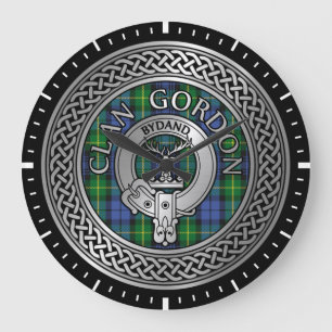 Clan Gordon Crest & Tartan Knot Large Clock