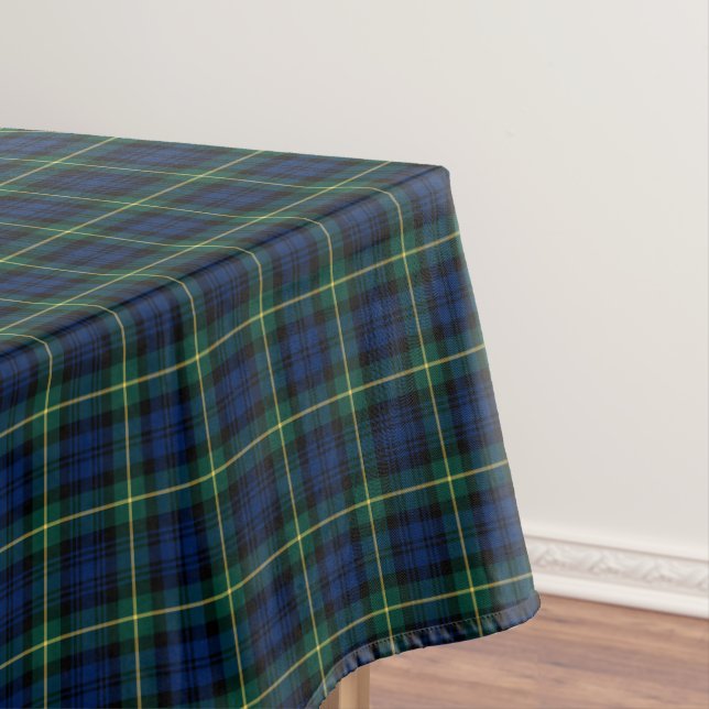 Clan Gordon Dark Blue and Green Scottish Tartan Tablecloth (In Situ)