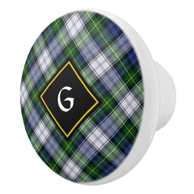 Clan Gordon Dress Tartan Ceramic Knob (Right)