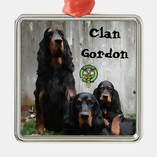 Clan Gordon, Gordon Setter Painted Ornament (Front)