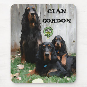CLAN GORDON, Gordon Setter Painting on a Mousepad
