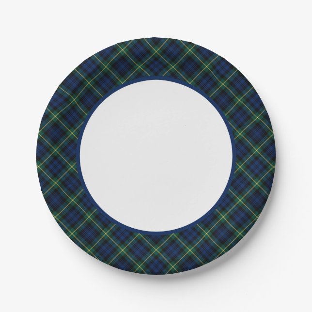 Clan Gordon Tartan Border Paper Plate (Front)