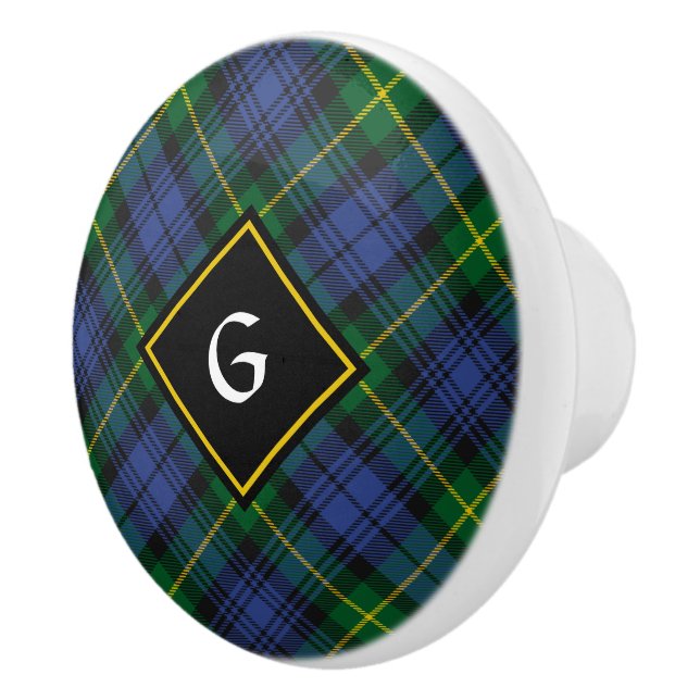 Clan Gordon Tartan Ceramic Knob (Right)