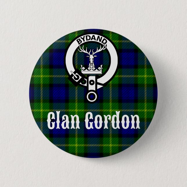 Clan Gordon Tartan Crest 6 Cm Round Badge (Front)