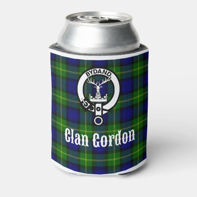 Clan Gordon Tartan Crest Can Cooler (Can Back)