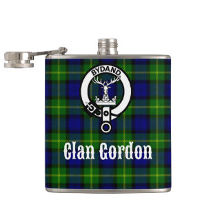 Clan Gordon Tartan Crest Hip Flask