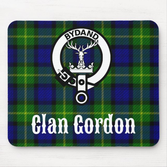 Clan Gordon Tartan Crest Mouse Pad (Front)