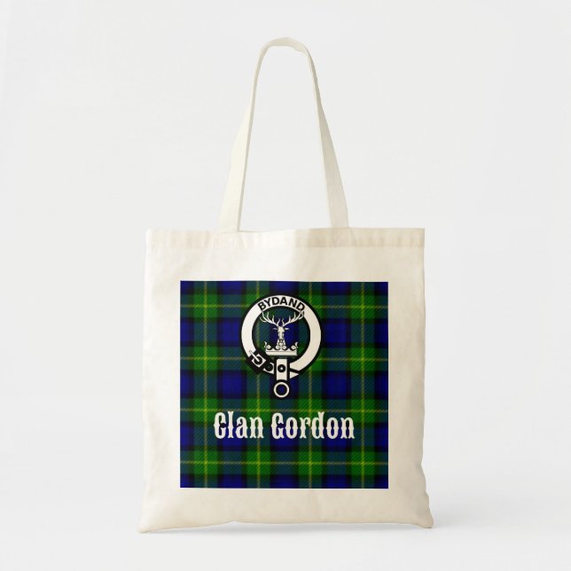 Clan Gordon Tartan Crest Tote Bag (Front)