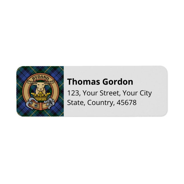Clan Gordon Tartan Label Return Address Label (Front)