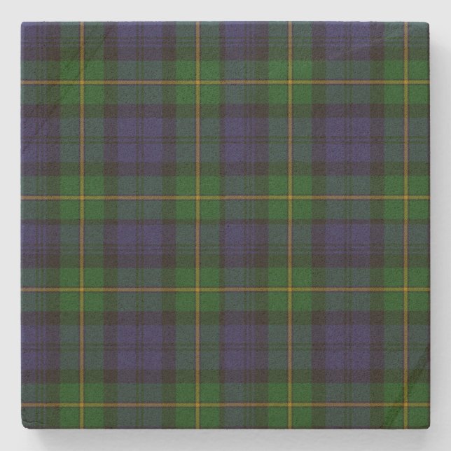 Clan Gordon Tartan Plaid Stone Coaster (Front)
