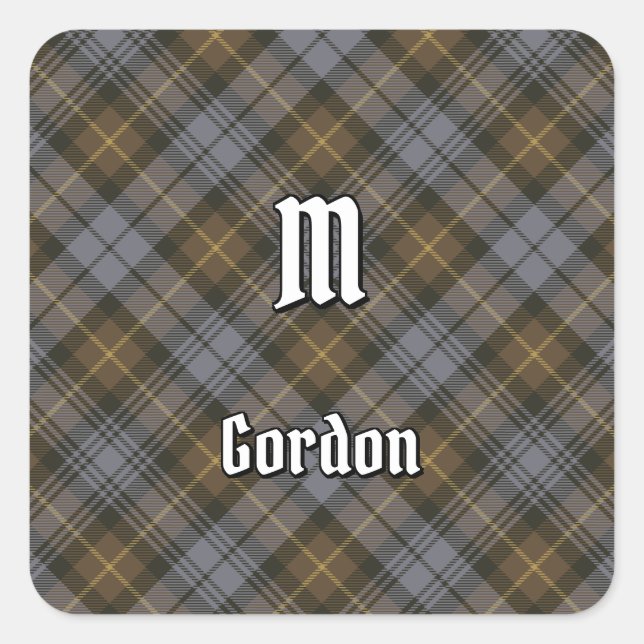 Clan Gordon Weathered Tartan Square Sticker (Front)