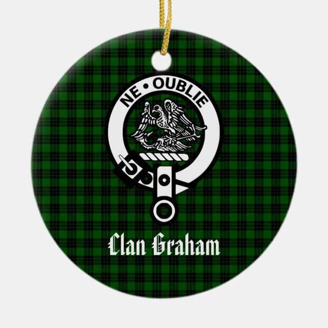 Clan Graham Crest Badge Personalised Ceramic Ornament (Front)