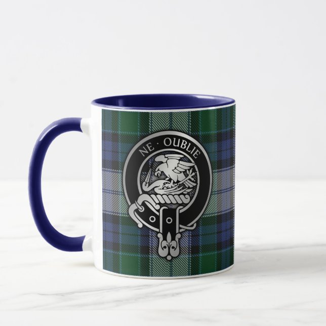 Clan Graham Crest & Dress Tartan Mug (Left)