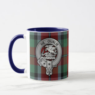 Clan Graham Crest & Red Tartan Mug