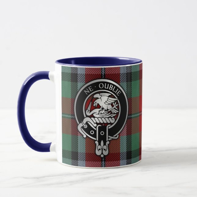 Clan Graham Crest & Red Tartan Mug (Left)