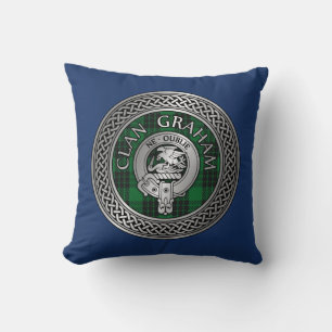 Clan Graham Crest & Tartan Knot Cushion