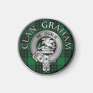 Clan Graham Crest & Tartan Knot Magnet