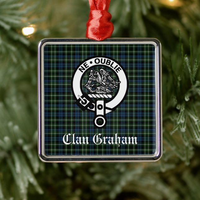 Clan Graham Montrose Tartan & Crest  Personalised Metal Ornament (Tree)
