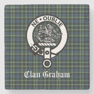 Clan Graham Montrose Tartan & Crest  Stone Coaster