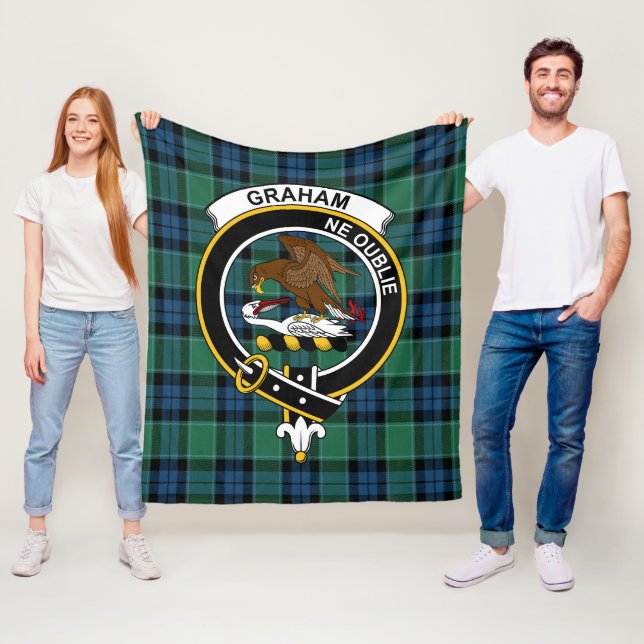 Clan Graham Of Menteith Ancient Tartan Plaid Fleece Blanket (In Situ)