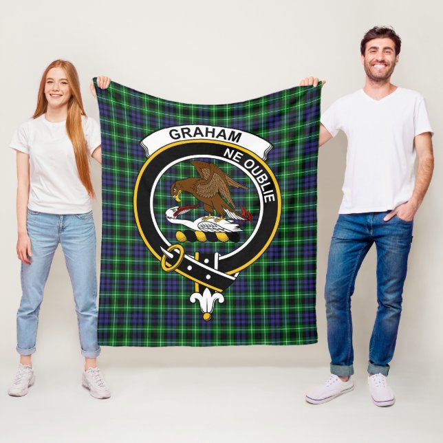 Clan Graham of Montrose Modern Tartan Plaid Fleece Blanket (In Situ)