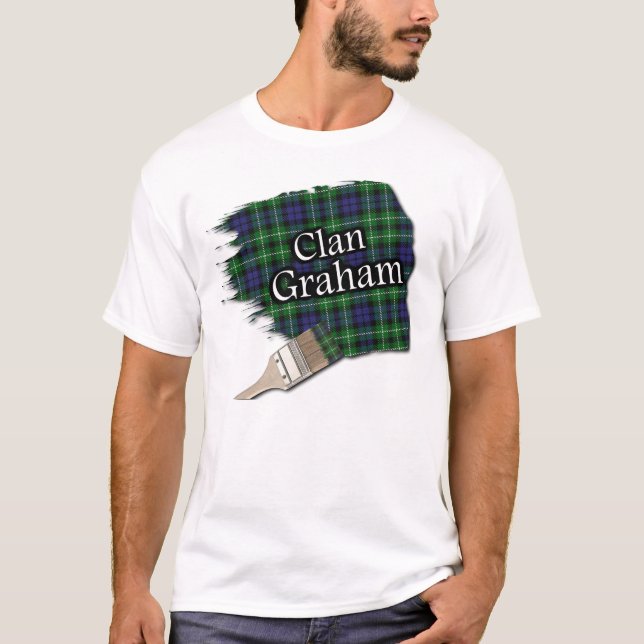 Clan Graham Scottish Tartan Paint Shirt (Front)