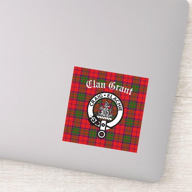 Clan Grant Crest Badge & Tartan   (Detail)