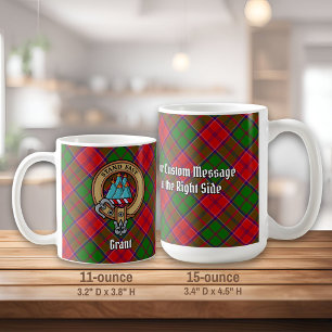 Clan Grant Crest over Tartan Coffee Mug