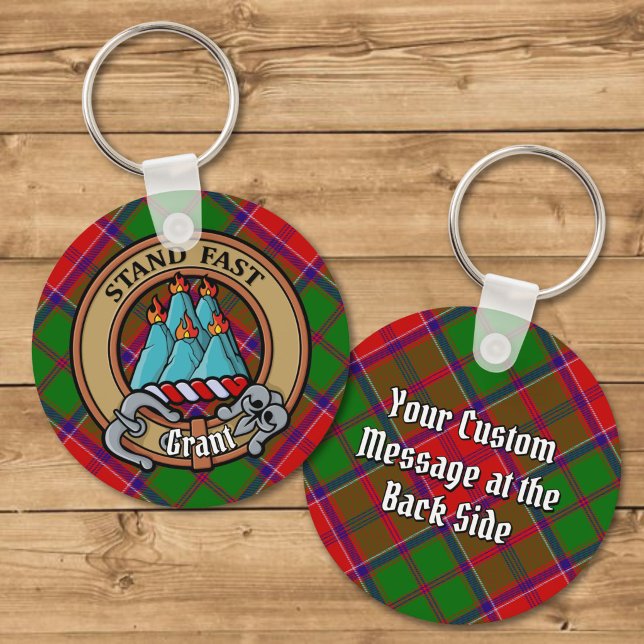 Clan Grant Crest over Tartan Key Ring (Creator Uploaded)
