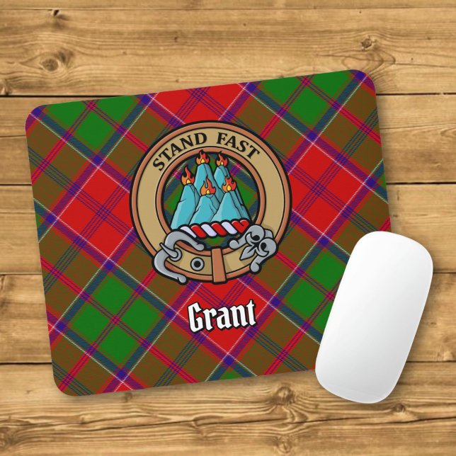 Clan Grant Crest over Tartan Mouse Pad (Creator Uploaded)