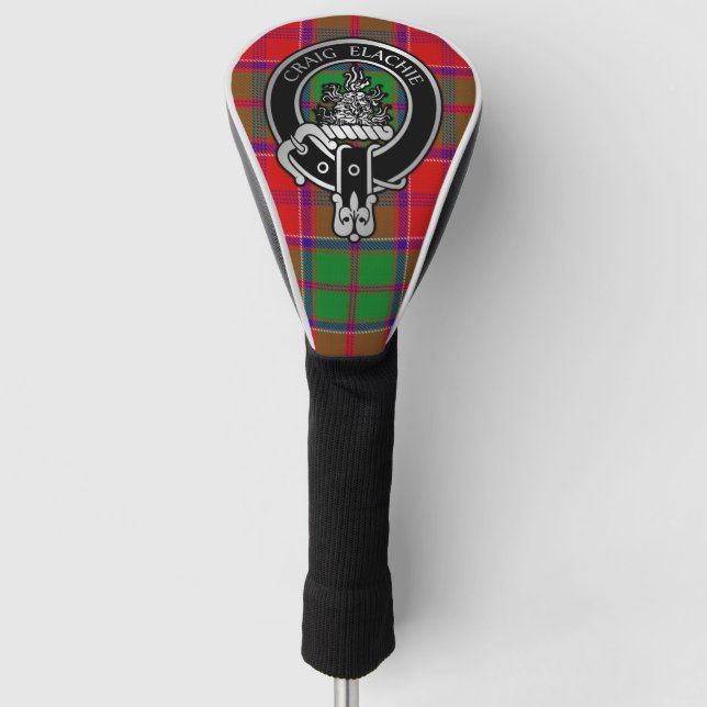 Clan Grant Crest & Tartan Golf Head Cover (Front)