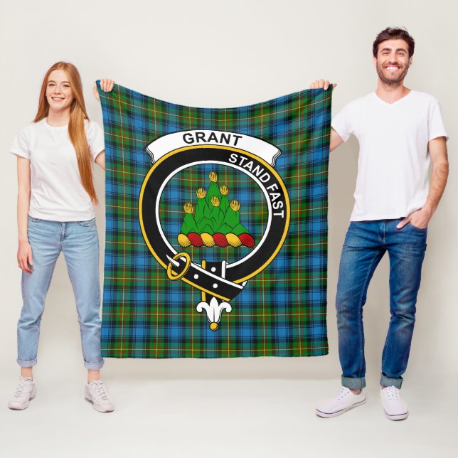 Clan Grant Hunting Tartan Plaid Fleece Blanket (In Situ)