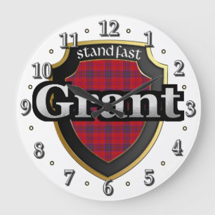 Clan Grant Scottish Tartan Large Clock