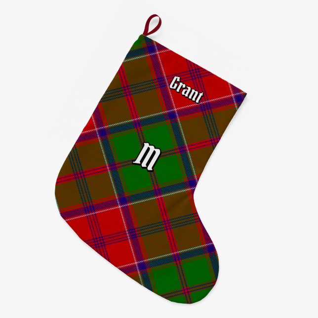 Clan Grant Tartan Large Christmas Stocking (Front (Hanging))