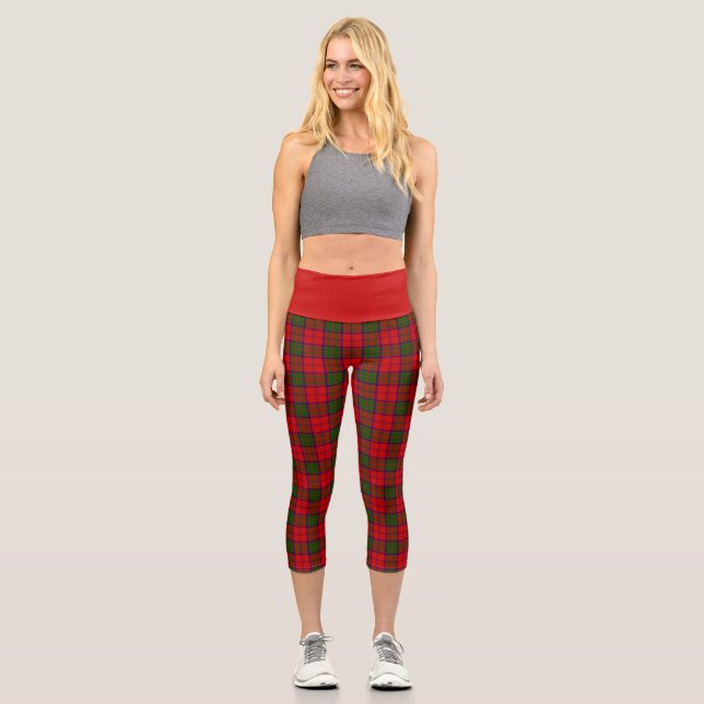 Clan Grant Tartan Plaid   Capri Leggings (Front)