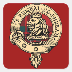 Clan Gregor Badge Tartan Sticker Red