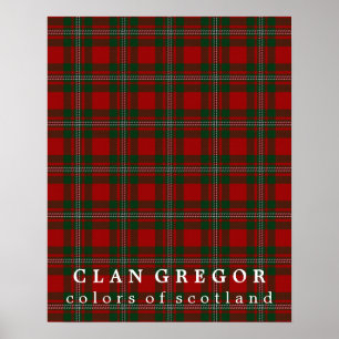 Clan Gregor Colours of Scotland Tartan Poster