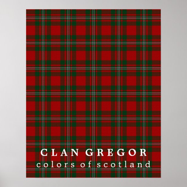 Clan Gregor Colours of Scotland Tartan Poster (Front)