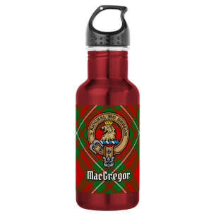 Clan Gregor Crest over Tartan 532 Ml Water Bottle