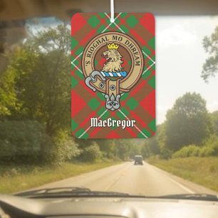 Clan Gregor Crest over Tartan Air Freshener