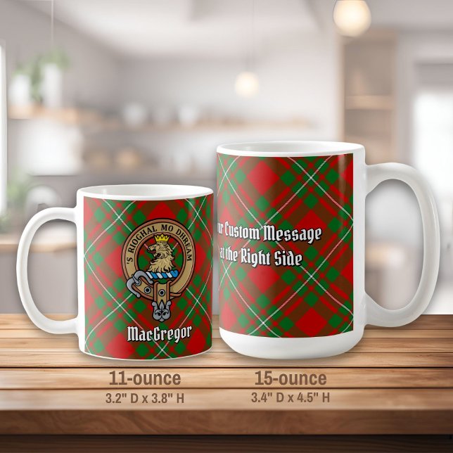 Clan Gregor Crest over Tartan Coffee Mug (Creator Uploaded)