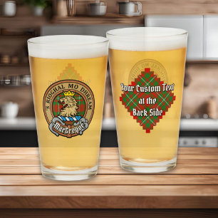 Clan Gregor Crest over Tartan Glass