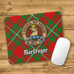 Clan Gregor Crest over Tartan Mouse Pad